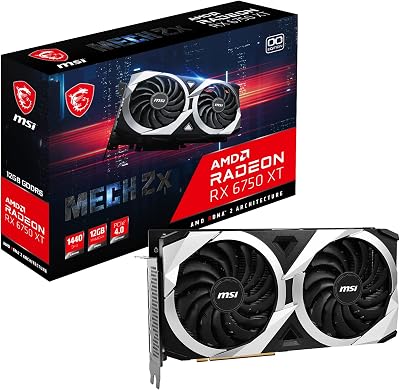 MSI Radeon RX 6750 XT MECH 2X OC 12GB GDDR6 Graphics Card 192-bit PCIe 4