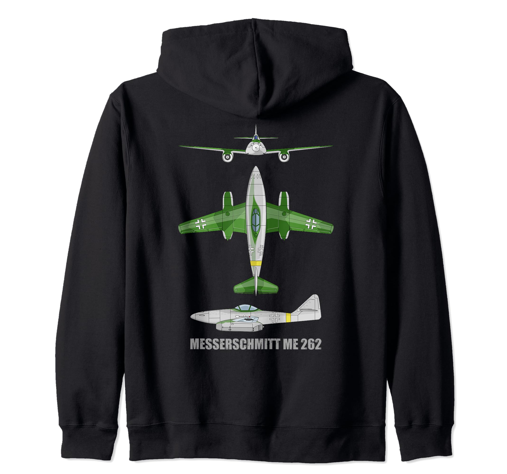 Messerschmitt Me 262 German WW2 Jet Fighter Plane Diagram Zip Hoodie