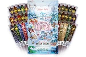 Mythical Meats Christmas Cryptids Random Flavor Sampler Pack – 10 Random Exotic Game and Beef Snack Sticks – Dried & Dehydrated Meats Seasoned to Perfection – High Protein Snacks Keto Friendly