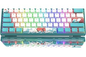 Womier 60% Percent Keyboard,WK61 V2 Mechanical RGB Wired Gaming Keyboard,Hot-Swappable Creamy Key Board with PBT Keycaps,Linear Red Switch for Windows/MAC (Blue)