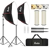 Shirtal Softbox Lighting Kit,37" Octangle Softbox Photography Lighting Kit with 110W 2700-6500K 11000Lux Dimmable LED Prismatic Lamp and Remote Control,Photo Studio Soft Box Lights for Video Recording