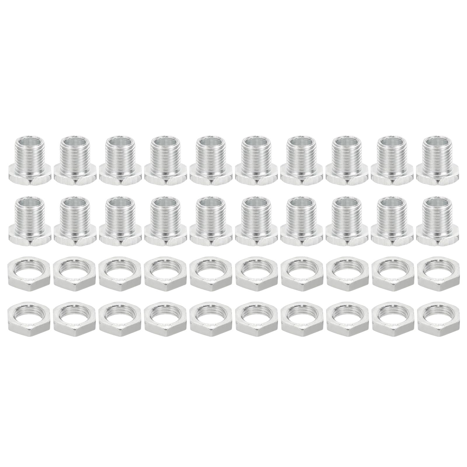 PATIKIL M10x13mm Hex Bolts and Nuts Kit, 20 Set Fine Thread Hollow Screws Assortment Hexagon Head Screw Through Hole Bolt Chandelier Fasteners