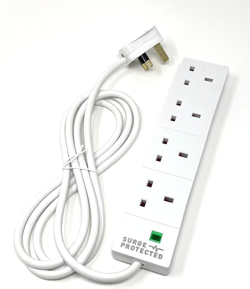 Status 4-Socket Extension Lead 2m 13A Surge Protected Four Outlets