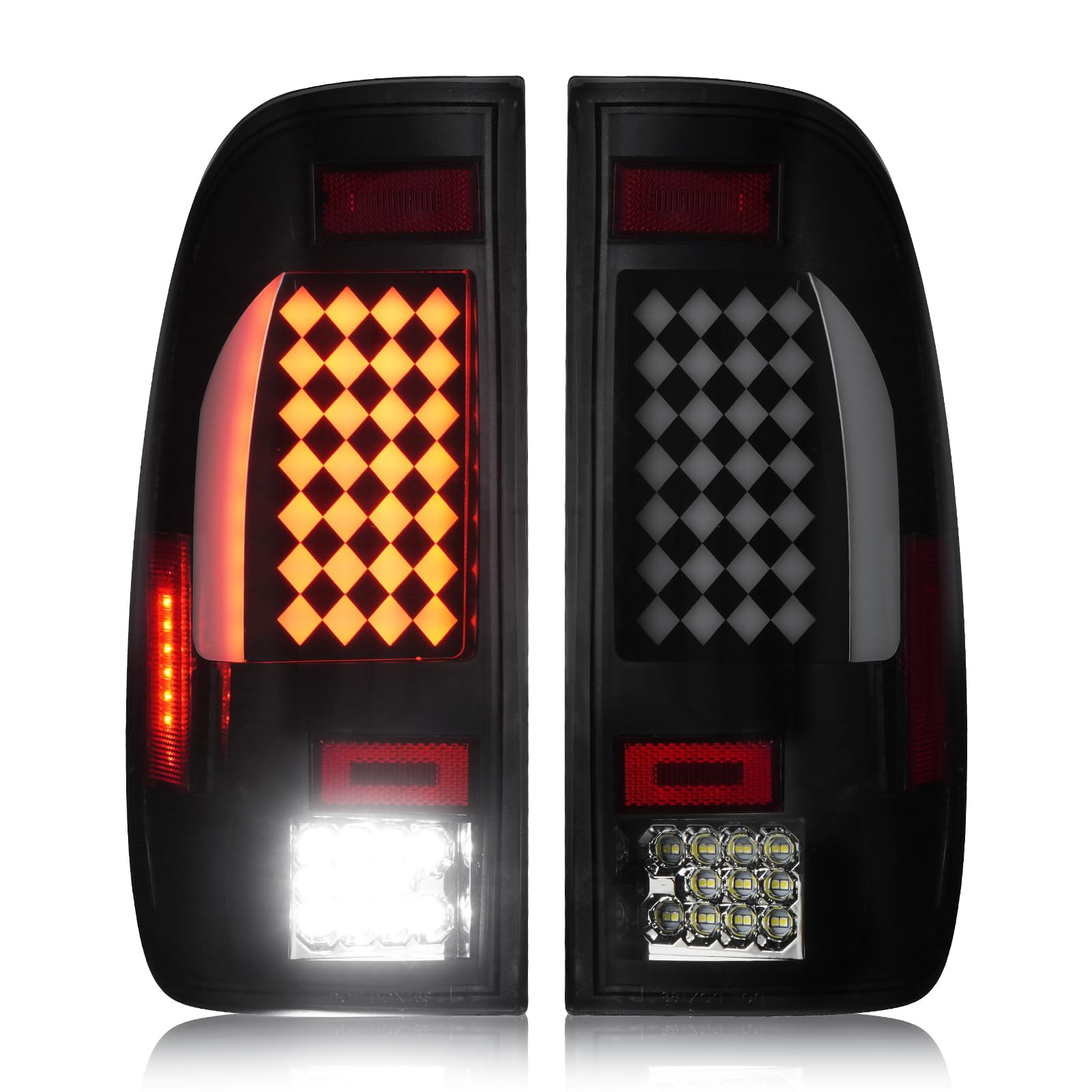 Photo 1 of LED Tail Light for Ford F150 1997-2004, for F250 Light Duty (7 Lug Nut) 1997-1999, for F250 F350 F450 F550 Super Duty 1999-2007, Rear Taillight Assembly, F85Z13405CA, F85Z13404CA, FO2800117
