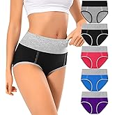 DUKAWA Cotton Underwear High Waisted Womens Full Coverage Ladies Comfy Panties (Regular & Plus Size)