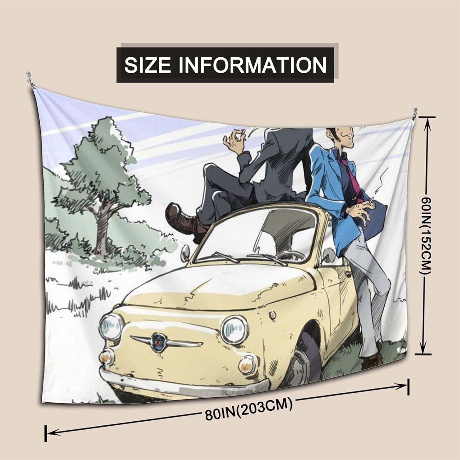 Amazon Co Jp ルパン三世 おしゃれ 2 売れ行きがいい タペストリー 壁掛け ファッション パーソナリティ壁画 高級写真のタペストリー ホーム装飾 布ポスター 背景布 布を掛ける 壁紙 3cmｘ152cm ホーム キッチン