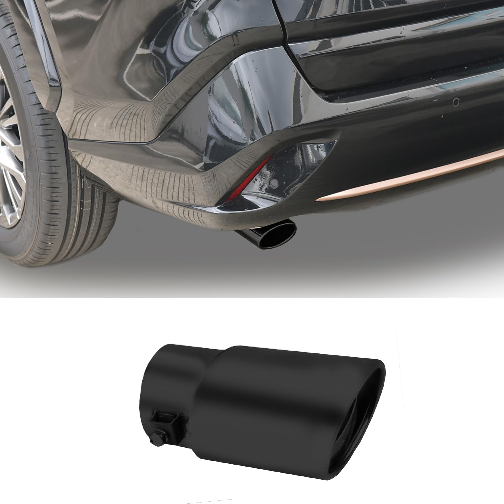 Spec-D Tuning 2.5" Inlet 3.5" Outlet Exhaust Tip – Polished Chrome Stainless Steel, Double Wall, Weld Or Clamp On