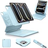 ESR iPad Pro 13 Inch Case with Keyboard (M5/M4, 2025/2024), iPad Pro 13 Keyboard Case with Easy-Set Magnetic Stand, Portrait/Raised Modes for iPad Pro 13, Removable, Rebound 360 Series, Blue