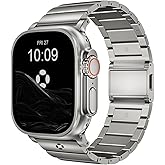 FiNESTONE CRNS02 Titanium Band Compatible with Apple Watch Ultra 3/2/1 49mm, Series 11/10 46mm,Anti-Stratch & Adjustable Magnetic Metal Watch Band,Premium Color Matching Band for Men