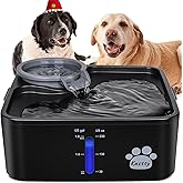 Kastty 2 Gallon Dog Water Fountain Ultra Large/Wide Pet Fountain BPA-Free Premium Dog Water Bowl Dispenser with 5 Filtration Safe Pump& LED Shortage Reminder, Large Dogs Cats& Multi-Pet Home FS55
