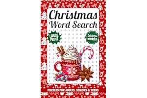 Christmas Word Search For Adults Large Print: 2400+ Words, Winter Themed Word Find Puzzles For Seniors, Fun Holiday Activity Book With Solutions