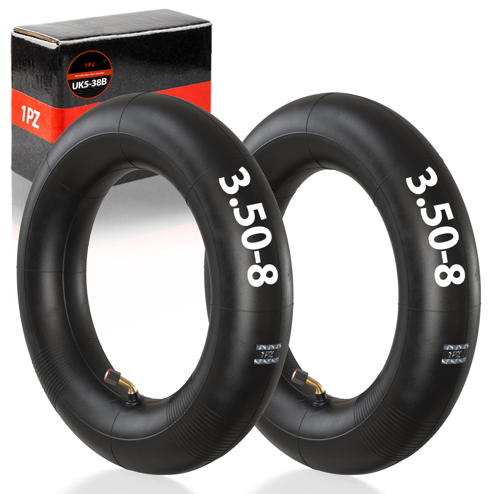 1PZ UK5-38B 2 Pack Wheelbarrow Inner Tube 3.50-8 with TR87 Bent Valve 3.50-8 Inner Tube Replacement for Garden Wheelbarrow Sack Barrow Trolley Wheel Inner Tyre Tire