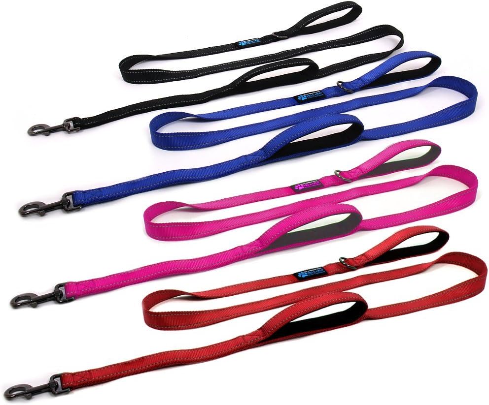 Max and Neo Double Handle Traffic Dog Leash Reflective - We Donate a Leash to a Dog Rescue for Every Leash Sold (Black, 6 FT) : Pet Supplies