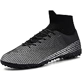 DKHHN Men's Soccer Cleats Football Shoes High-Tops Lace-Up Indoor TF Spikes Adult Wide Training Boots