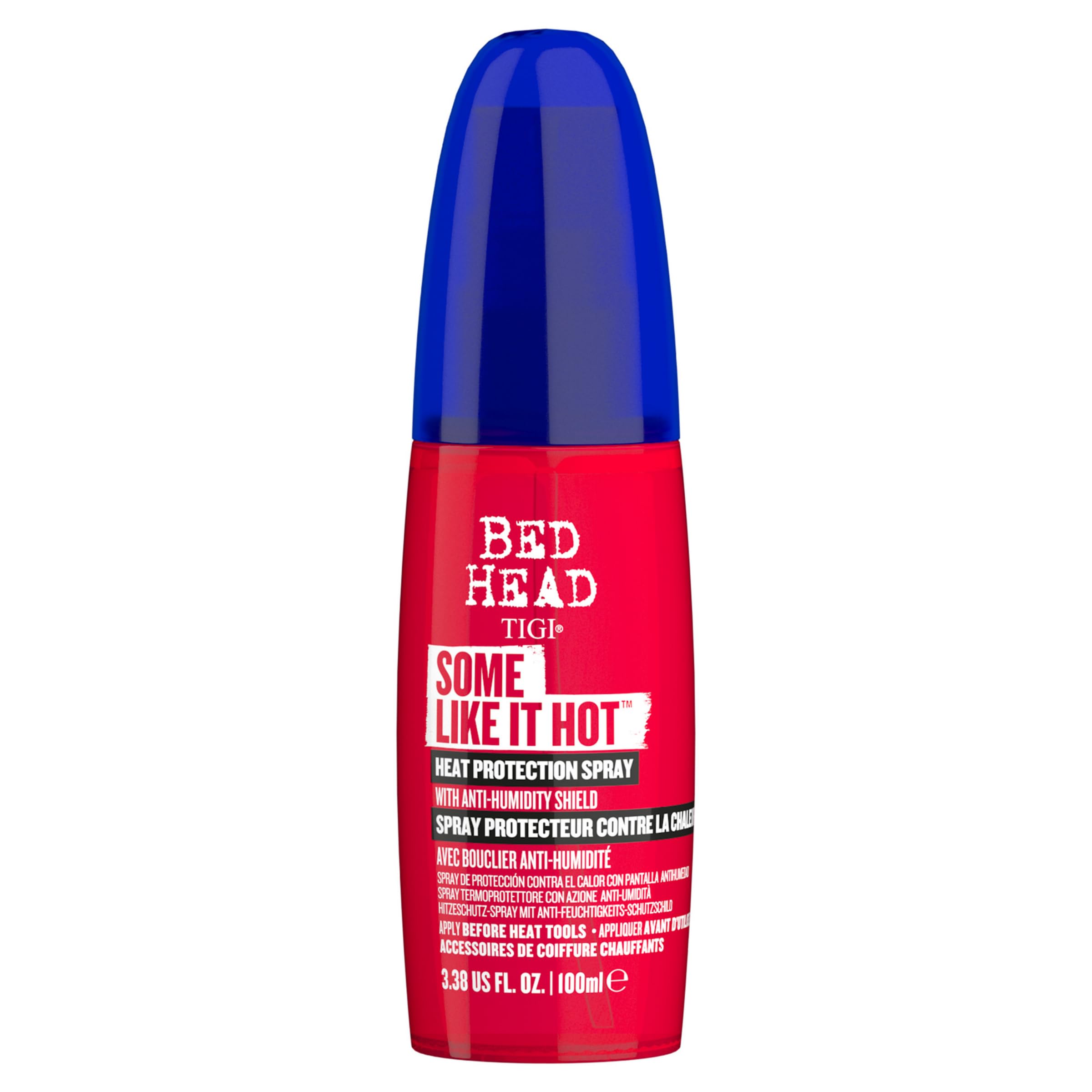 Bed Head by TIGI Some Like It Hot Heat Protection Spray โ Professional Hot Tools Protectant for Hair, up to 230ยฐC, Humidity Protector with Anti-Frizz, Thermal Defence, Smooth Finish Styling Spray