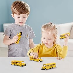 weilaga 5 Pack 5.5" Pull Back Yellow School Bus