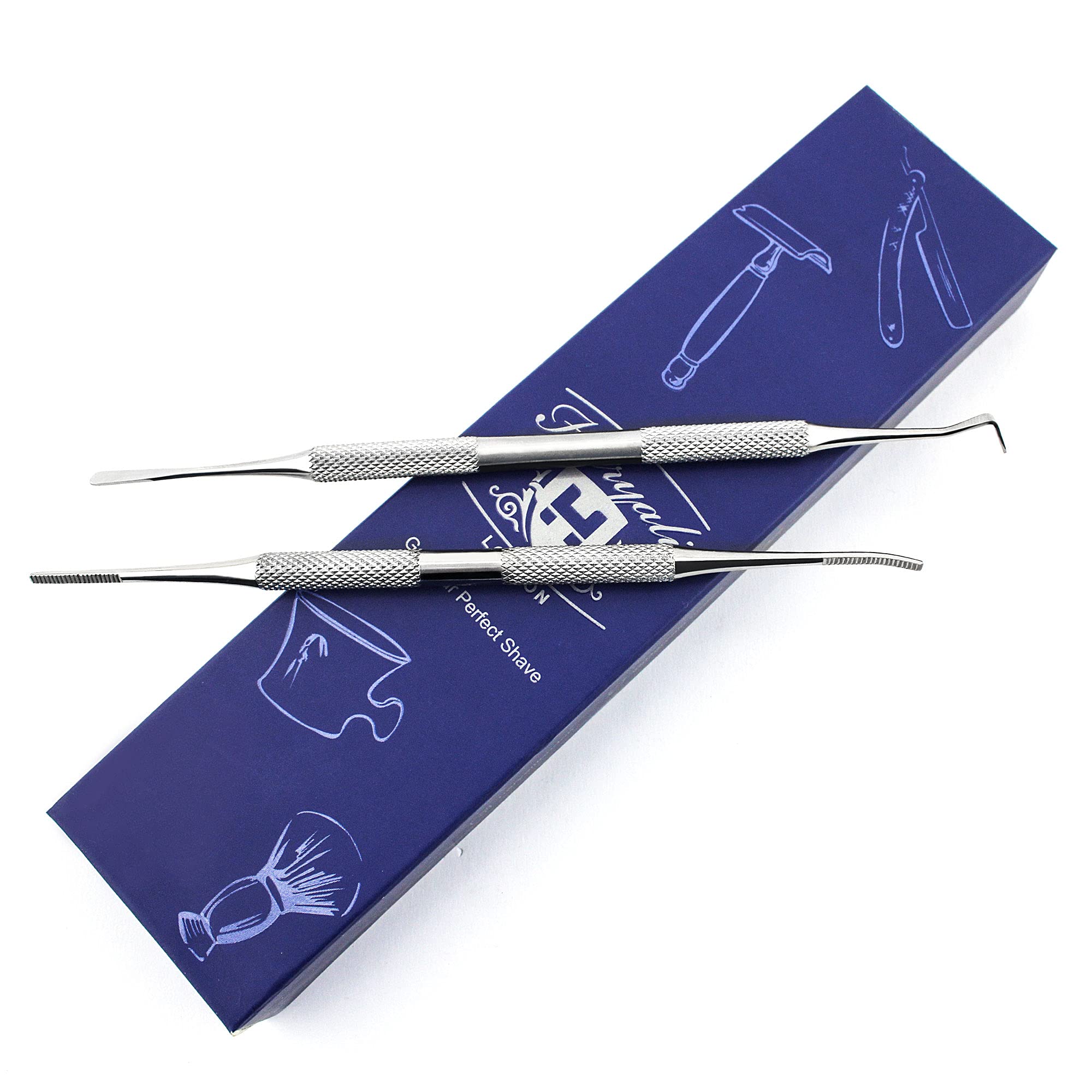 Haryali London, 2Pcs Toenail Lifter Tool - Stainless Steel Ingrown Toenail Lifter with Toenail File, Metallic Finish Nail Tools for Manicure & Pedicure, Nail Cleaning Accessory for Men & Women