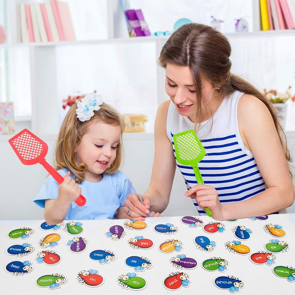 Gamenote Sight Word Swat Game - 520 Dolch Fry Site Words with 4 Fly Swatters from Pre K to 3rd Grade Educational Learning Games for Kindergarten Classroom (Upgraded Version): Toys & Games
