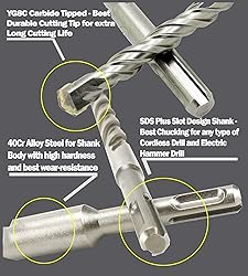 SDS Plus Hammer Drill Bit 3Pcs 3/4 in. x 8