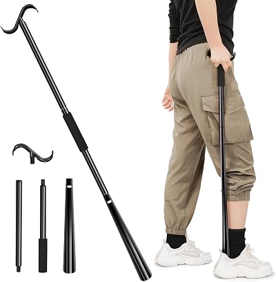 Kekoy 35.5" Dressing Stick & Shoe Horn - Adjustable Aid for Mobility