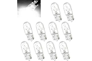 Titwaye 10 PCS T10 Instrument Cluster Bulbs, 168 192 Dashboard Light Bulbs, 12V 5W Halogen Light Replacement, Universal Auto 