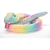 The Petting Zoo Snake Stuffed Animal Plushie, Ombrez Zoo Animals, Rainbow Snake Plush Toy 54 inches