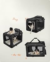 Feandrea Foldable Pet Carrier Bag 81x58x58 cm Black PDC80H view 8