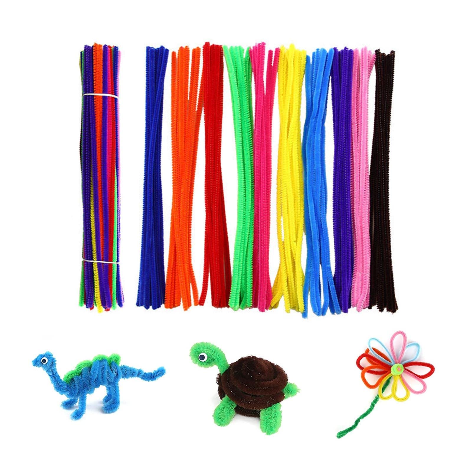 PMELCXD 300 Pcs Multicolor Chenille Pipe Cleaners, 30cm x 4mm, Craft & DIY Arts & Crafts for Kids