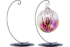 HOHIYA 2 Pcs 9.5 Inch Ornament Display Stand Holder Heavy Duty Base for Glass Terrarium Air Plant Halloween Christmas Twist Wire Black Taiwan Made