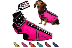 CoyoteVest SpikeVest Dog Harness Vest for Small Dogs, Reflective Dog Vest with Spikes to Shield Your pet from Coyotes, Raptor and Animal Attacks, Anti Hawk Vest, Made in USA (S-Pink)