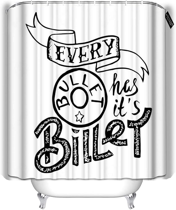 Amazon Com Yilinger Decor Bath Curtains Inspiration Quote Every Bullet Has It Billet Bathroom Decoration Shower Curtain 72 X72 Home Kitchen