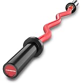 E.T.ENERGIC 47&rdquo; Solid Steel Olympic Curl Bars, 700LB | EZ and Super EZ curl bars with knurled grips, rotating sleeves, solid steel build, and 2-inch Olympic plate compatibility