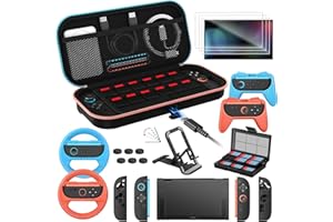 ivoler 21-in-1 Accessories Bundle Kits for Nintendo Switch 2 - Includes Charging Carrying Case, Protective Case, Screen Prote
