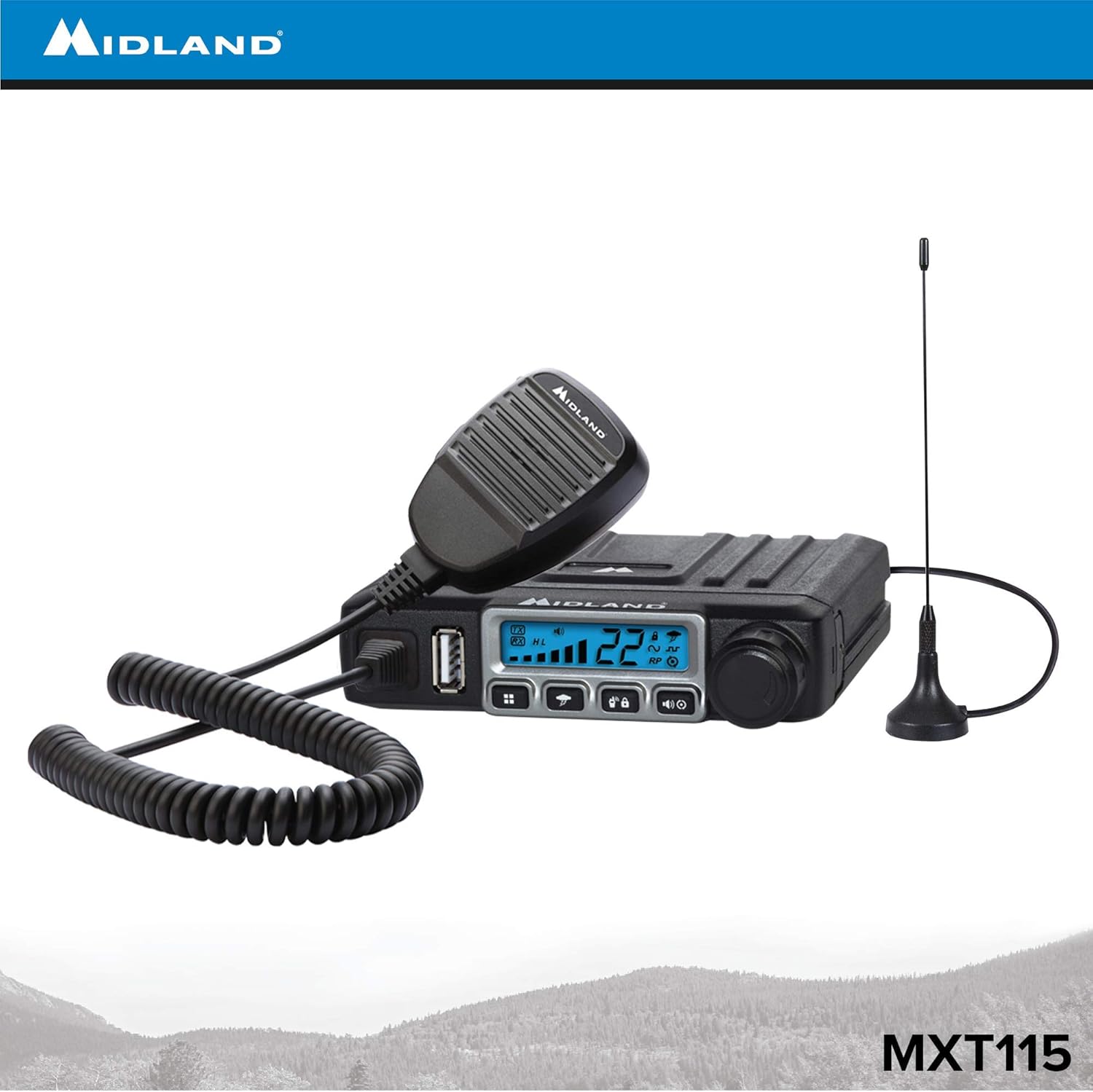 Camping Hiking Micromobile Farm Radio Bundle Midland Mxt115ag Micromobile Mxt115 15 Watt Gmrs Two Way Radio W External Magnetic Mount Antenna X Talker T71vp3 Two Way Radio W 121 Privacy Codes Pair Pack