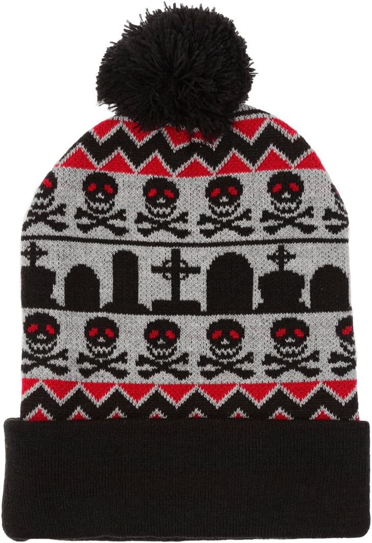 Ugly Pom Beanie Winter Hat - Skulls and Graves
