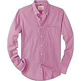 Alimens & Gentle Mens Solid Oxford Shirt Long Sleeve Dress Shirt Work Casual Button Down Shirts with Pocket