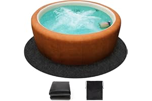 Aboofx 88" Hot Tub Mat Outdoor with Carrying Bag, Round Hot Tub Mat for Inflatable Tub Indoor Outdoor, Hot Tub Pad Rug Accessories for 87" or Below Hot Tubs
