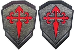 2pcs Knights Templar Embroidered Patches Cross Military Combat Embroidery Badges for Clothing Morale Army Patch