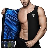 RDX Men Sauna Vest, Sweat Workout Shirt, Waist Trainer, Corset, Compression Body Shaper Zipper and Seamless