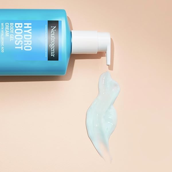 NEUTROGENA HYDRO BOOST BODY GEL CREAM, HYDRATING BODY LOTION WITH HYALURONIC ACID FOR NORMAL TO DRY SKIN, LIGHTWEIGHT FRAGRANCE-FREE HYALURONIC ACID MOISTURIZER, 16 OZ
