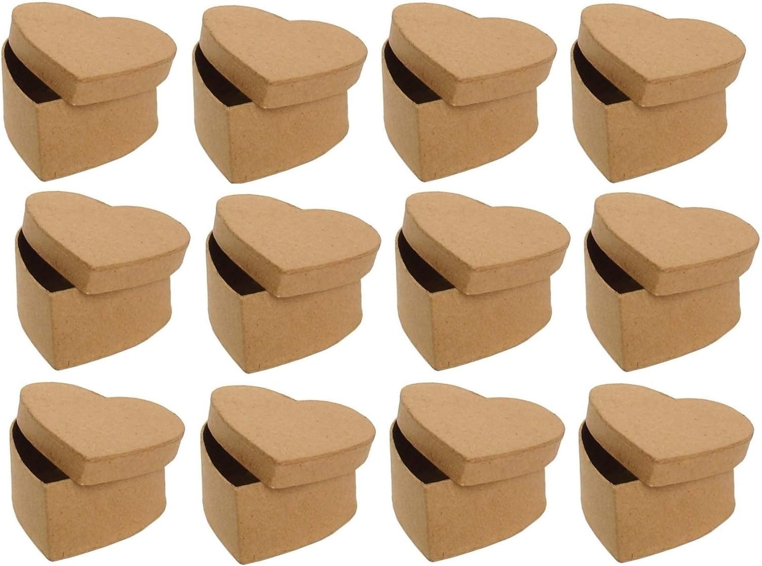 Bulk Buy 2 Inch Mini Hearts Paper Mache Boxes with Lids 3