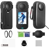 JasonMighty Protective Accessories Kit for Insta360 X4 Air | Camera Storage Case,Silicone Cover,Lens Guards,HD Tempered Glass,Scratch‑Resistant,Full Outdoor Bump Protection,No Image Loss