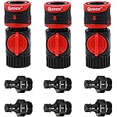 Eden 93218 Premium Garden Hose Quick Connect Kit | 9-Piece / 3-Pair Snap &amp; Lock Fittings and Adapters with Water Stop, Flow Control, Secure Twist-Lock Design