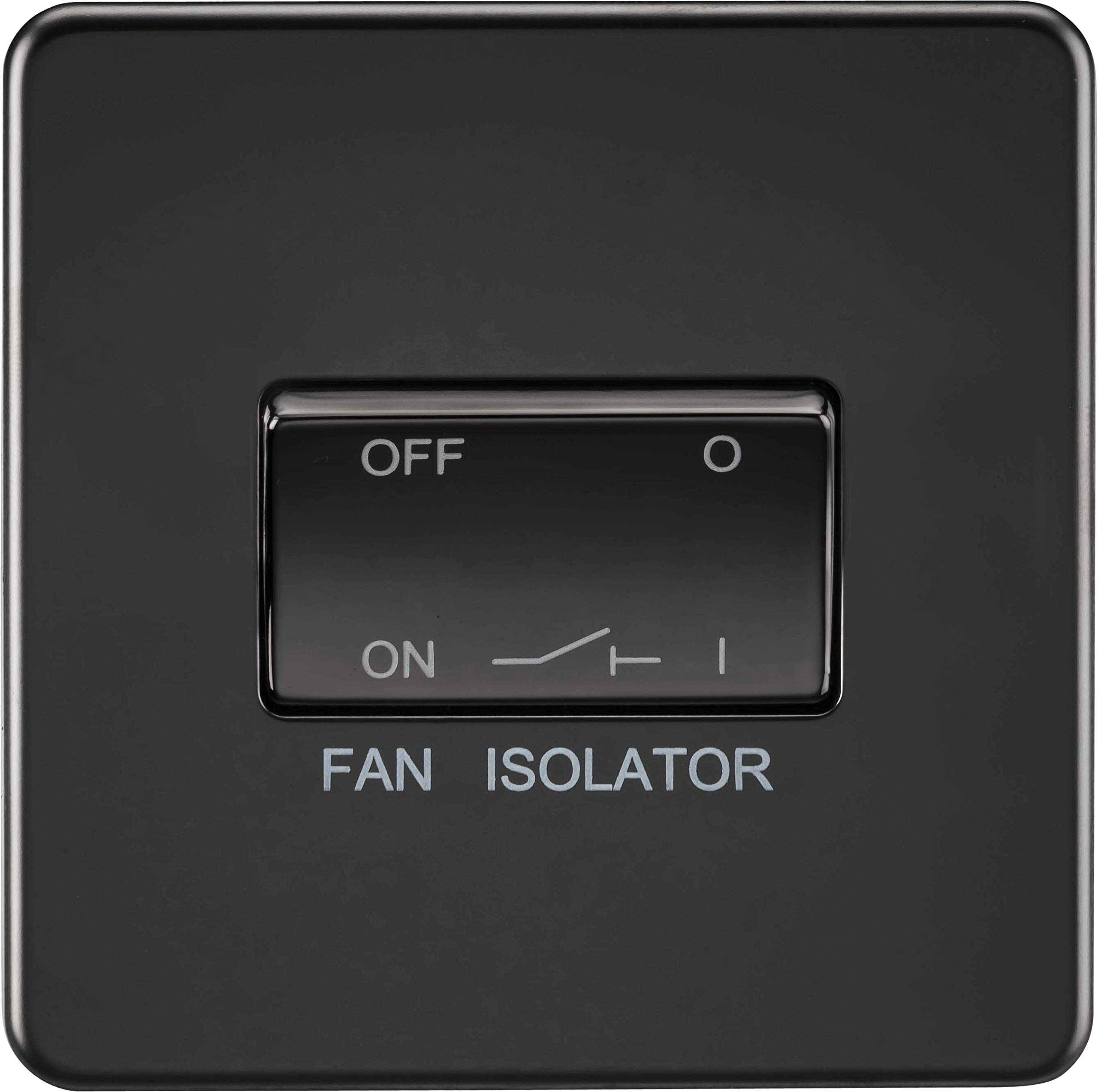 Knightsbridge SF1100MBB Screwless 3 Pole Fan Isolator Switch, 230 V, Matt Black