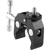 ChromLives Super Clamp Photography Camera Crab Clamp with 1/4''-20 to 1/4'' 20 Screw Converter for 15mm Rods/ Lights/ Umbrellas/Shelves/Cross Bars and More