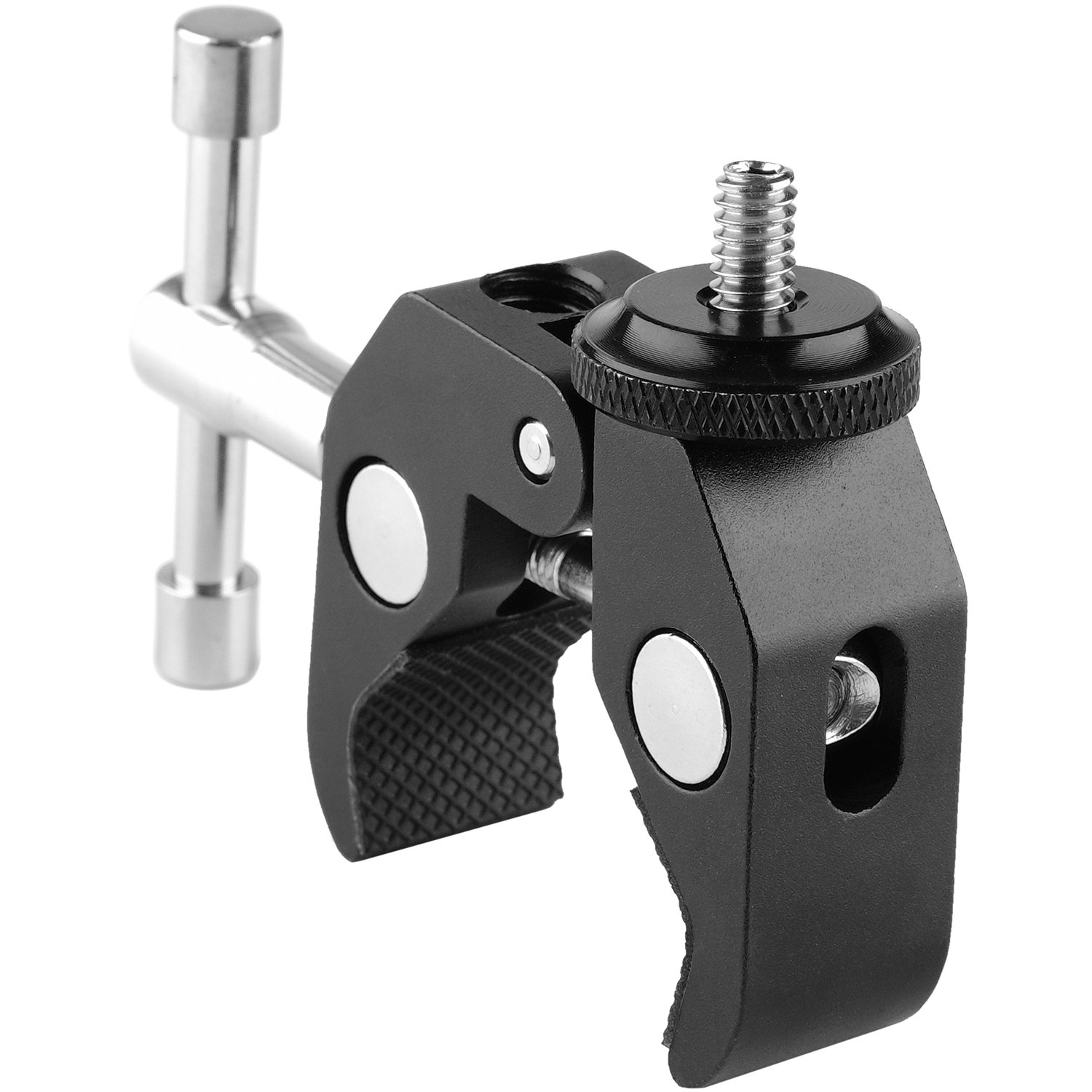 ChromLives Super Clamp Photography Camera Crab Clamp with 1/4"-20 to 1/4"-20 Screw Converter for 15mm Rods/Lights/Umbrellas/Shelves/Cross Bars and More