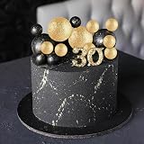 ASTARON 20 Pcs Glitter Gold Ball Cake Topper Decorations 2cm-4cm view 4
