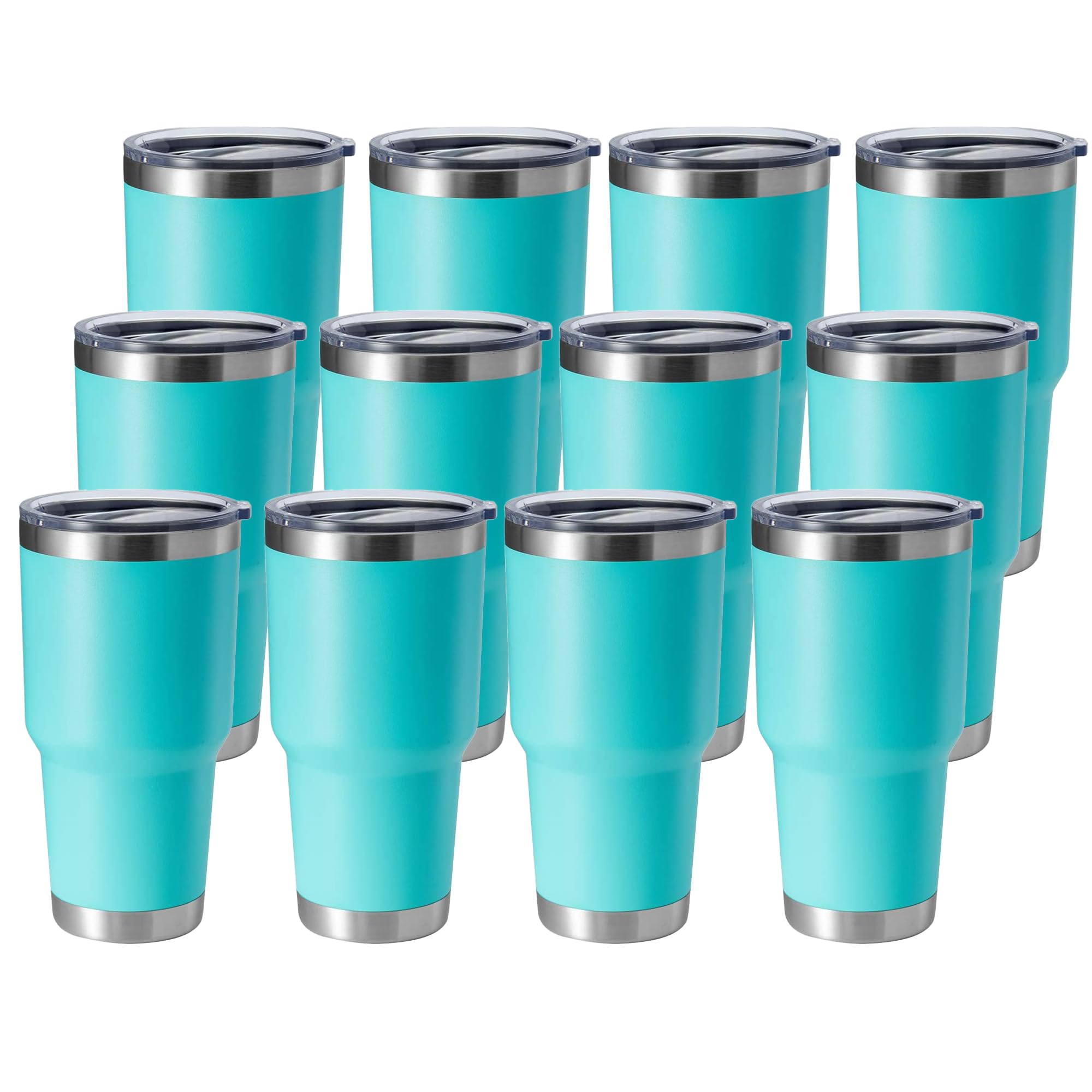 HASLE OUTFITTERS 30oz Stainless Steel Tumbler, Double Wall Vacuum Insulated Travel Mug Tumbler, Durable Insulated Coffee Mug, Gift Box Set (Green, 12) Image