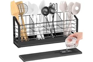 PENGARO Extra Large Utensil Holder for Kitchen Counter, Kitchen Cooking Utensil Holder Organizer with Drying Diatomaceous Ear