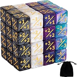 48 Pieces MTG Dice Counters Buff Token Dice Loyalty